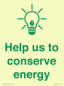 Help us to conserve energy 